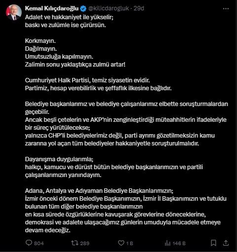 Kılıçdaroğlu X