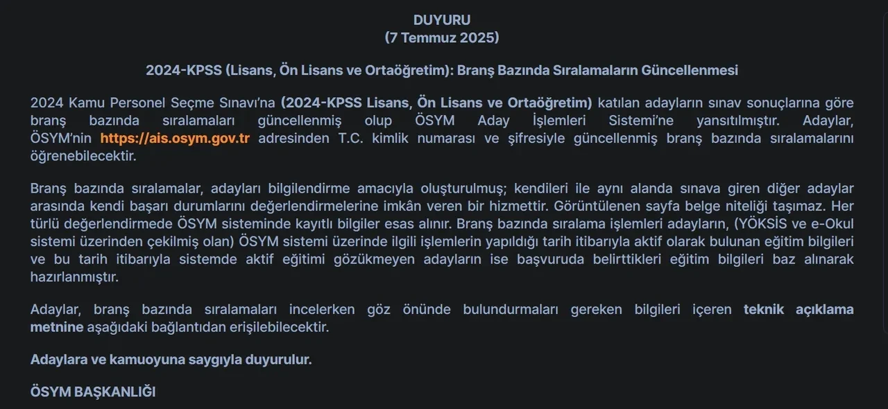 Kpss Brans Siralamasi Nasil Ogrenilir 3232571 202507072015 2