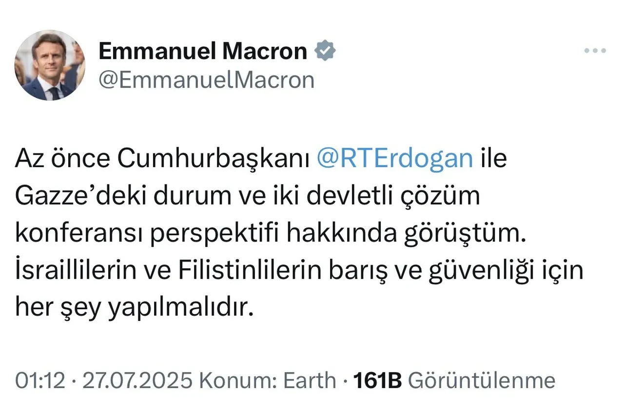 Macrondan Turkce Paylasim Cumhurbaskani Erdogan Ile Gorustu 3237130 202507270502 4