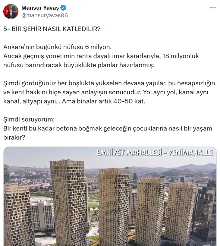 Mansur Yavaş Ankara 18 Mi̇lyon