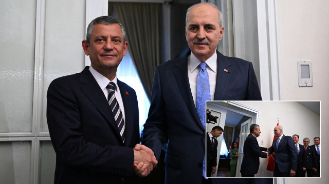Tbmm Başkanı Numan Kurtulmuş, Özgür Özel'i Tbmm'de Ziyaret Etti