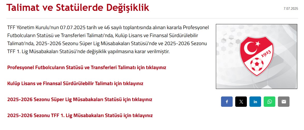 Tff Oyuncu Sınırlama