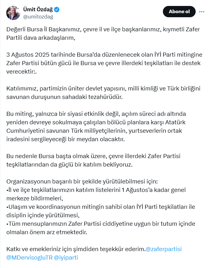 Ümit Özdağ X