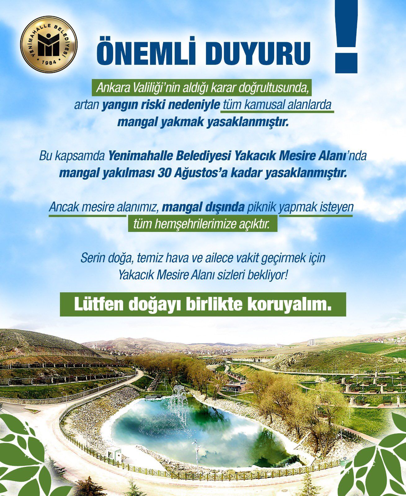 Yenimahalle Yakacık Uyarı