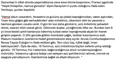 Yerlikaya 15 Temmuz Mesajı