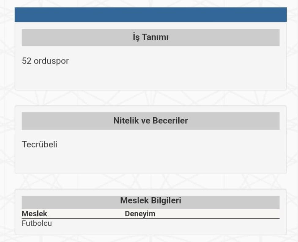 52 Orduspor Işkur Iş Ilanı