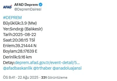 Deprem Balikesi̇r