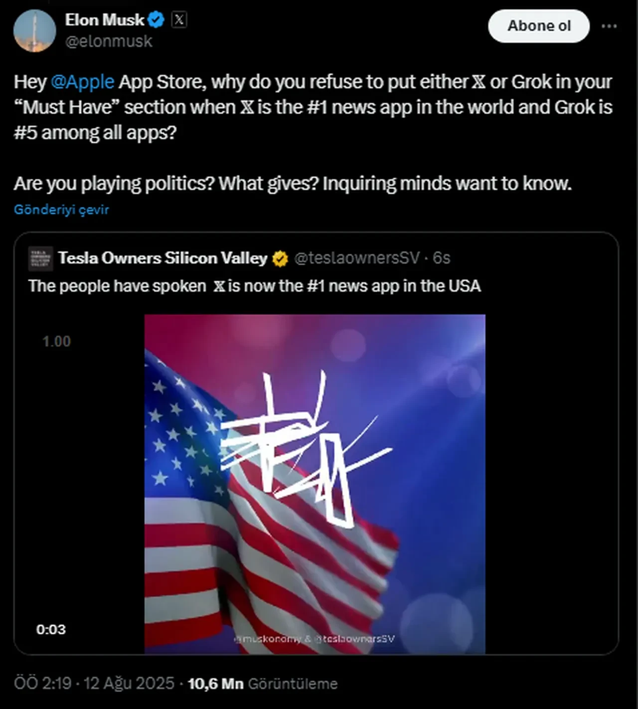 Elon Musk'tan Apple'a Dava 2