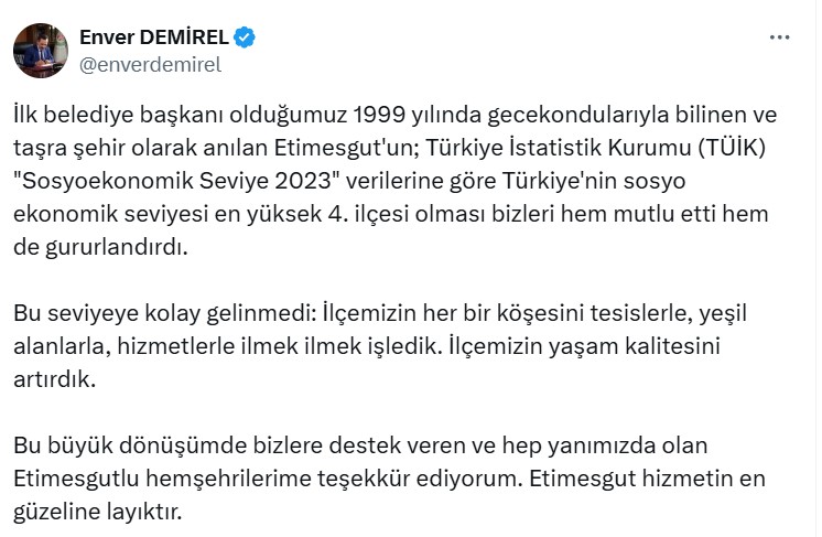 Enver Demi̇rel Eti̇mesgut Açiklama