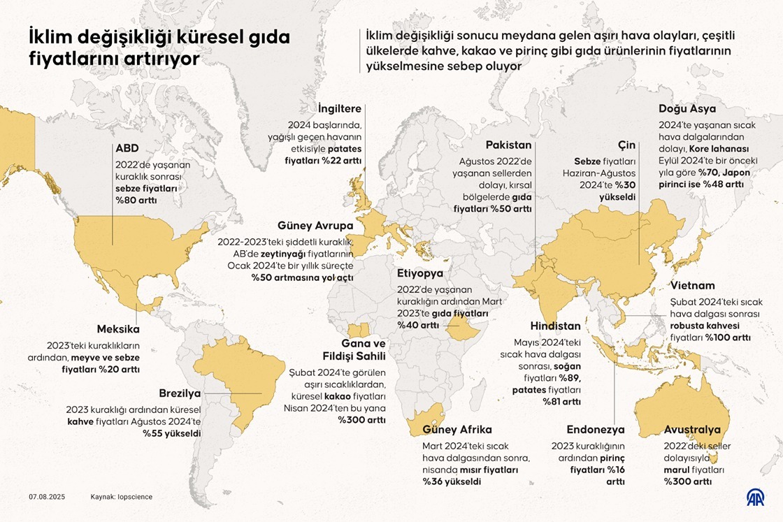 Infografik Iklim Değişikliği Gıda