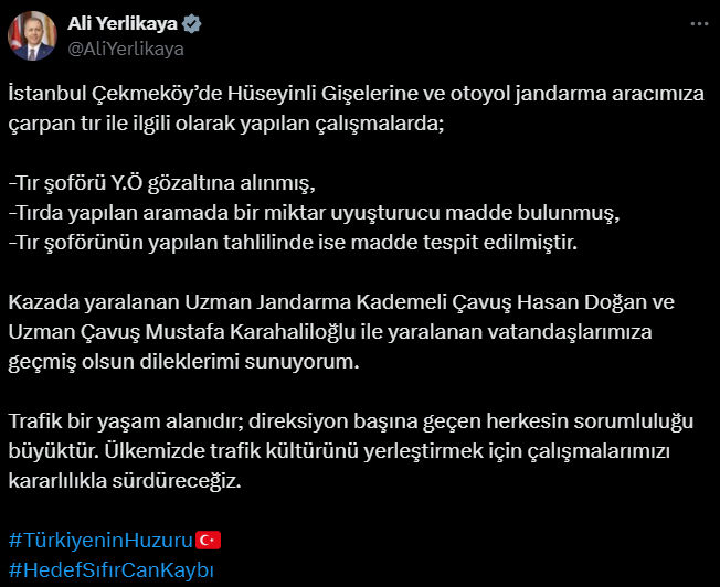 Jandarmaya Çarpan Tir Şoförü Gözaltında Detaylar Açıklandı1