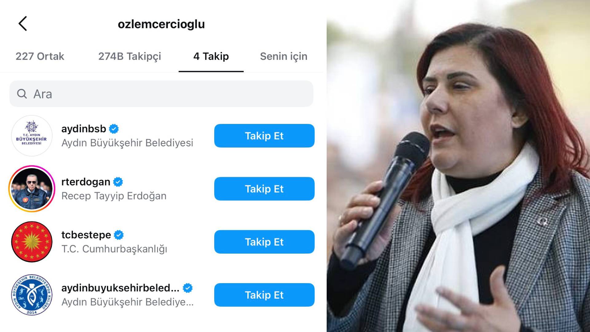 Özlem Çerçioğlu Takip Kistesi