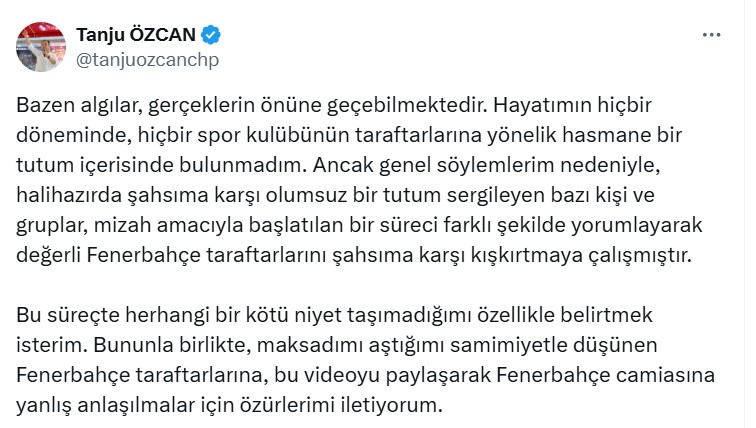 Tanju Özcan Özür