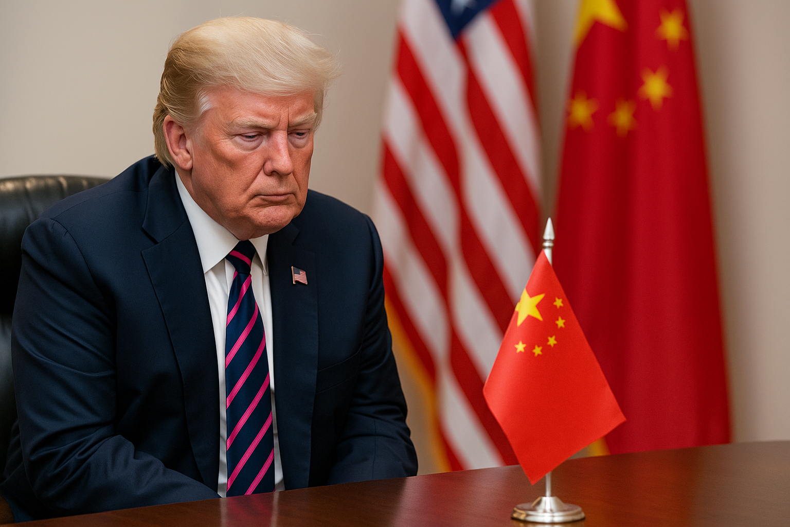 Trump Çin Bayrak