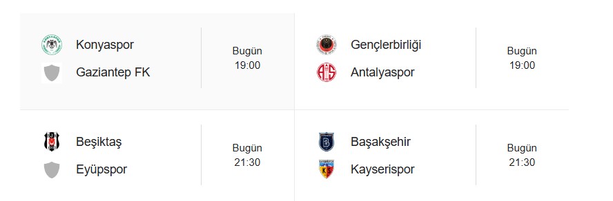 Tsl 2. Hafta Günün Maçları