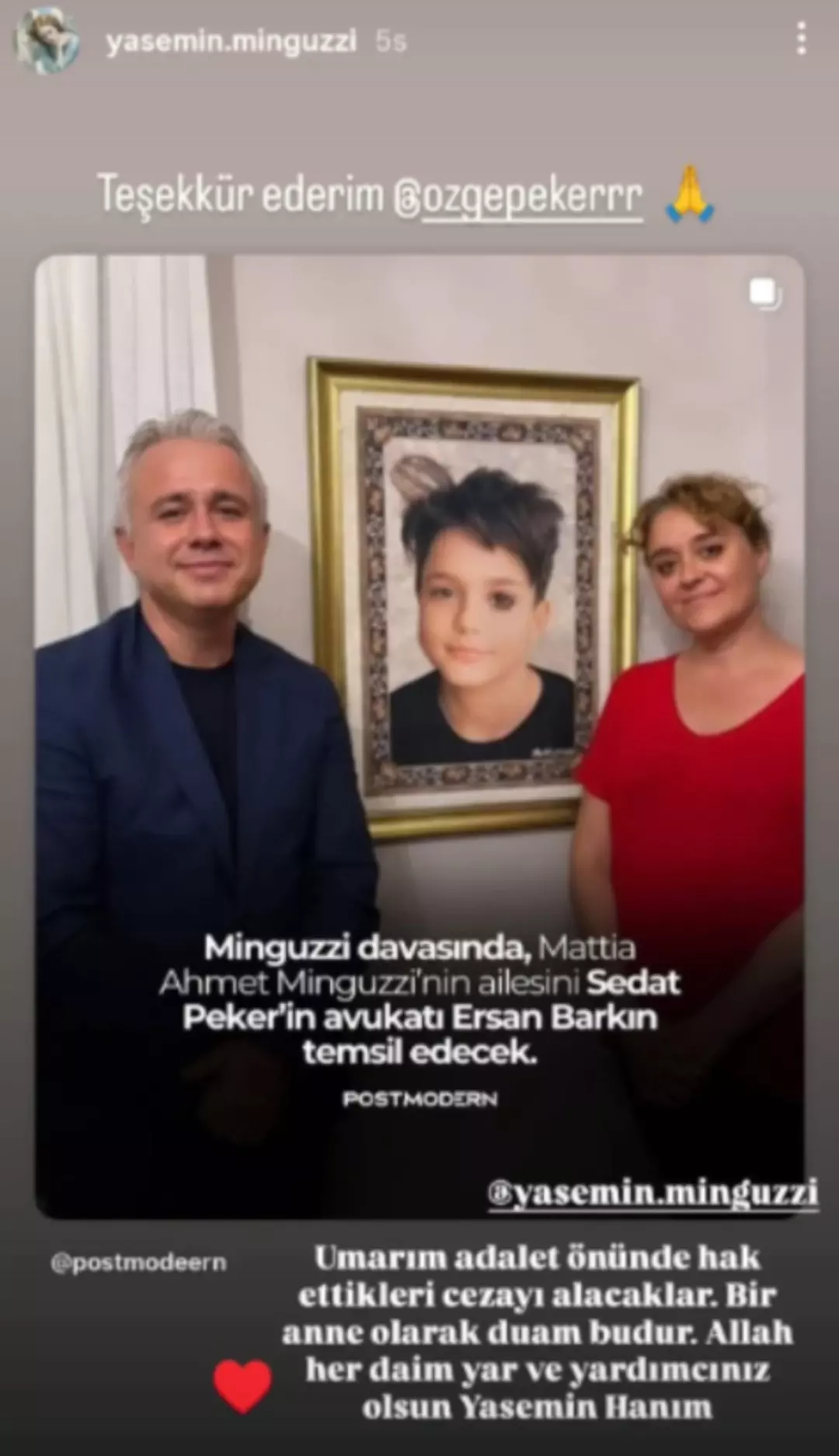 Yasemin Minguzzi'den Sedat Peker'in Eşi Özge Peker'e Teşekkür 2