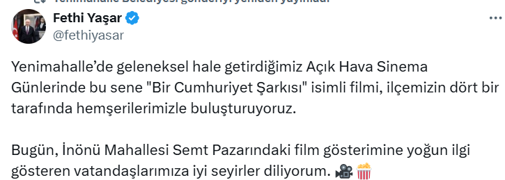 Yenimahalle Belediyesi Fethi Yaşar Açıklama