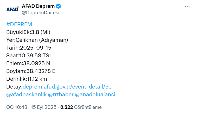 Adıyaman Deprem