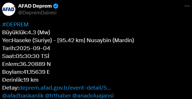 Afad Suriye Deprem