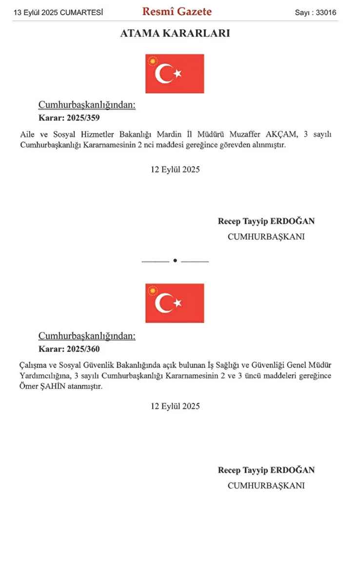 Atama Kararları Resmi Gazete’de Hangi Kurumlarda Değişiklik Oldu1