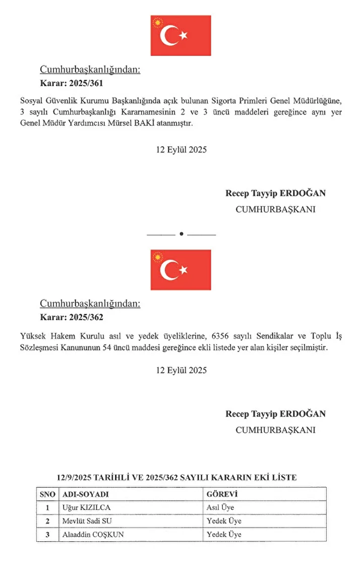 Atama Kararları Resmi Gazete’de Hangi Kurumlarda Değişiklik Oldu2