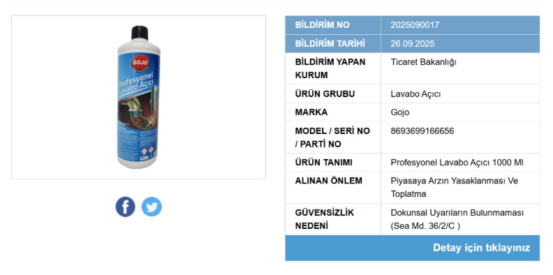 Bu Iki Temizlik Ürününe Dikkat! Bakanlık Piyasadan Toplatıyor