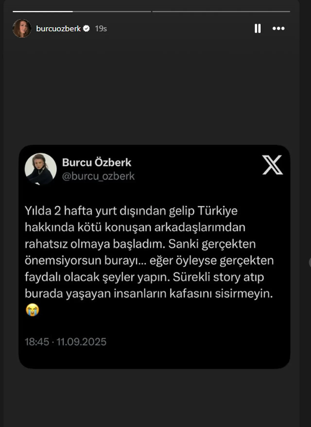 Burcu Özberk Açıklama