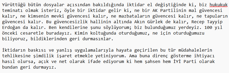 dervişoğlu açıklama