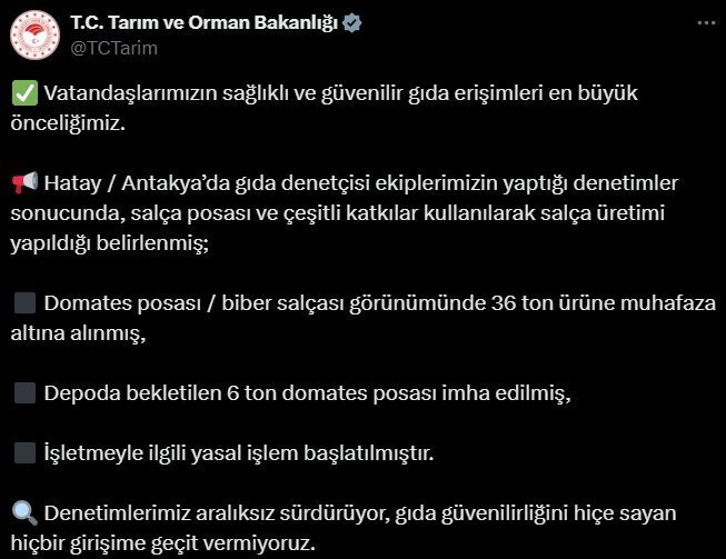 Hatay’da Sahte Salça Skandalı! 36 Ton Ürün Ele Geçirildi