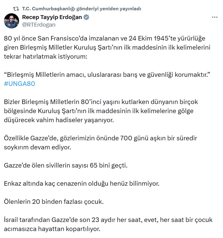 Israil Erdoğan Açıklama X
