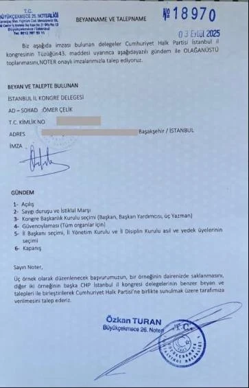 Kongre Iptali Kararının Ardından Chp İstanbul Delegeleri Olağanüstü Kongre Talep Etti