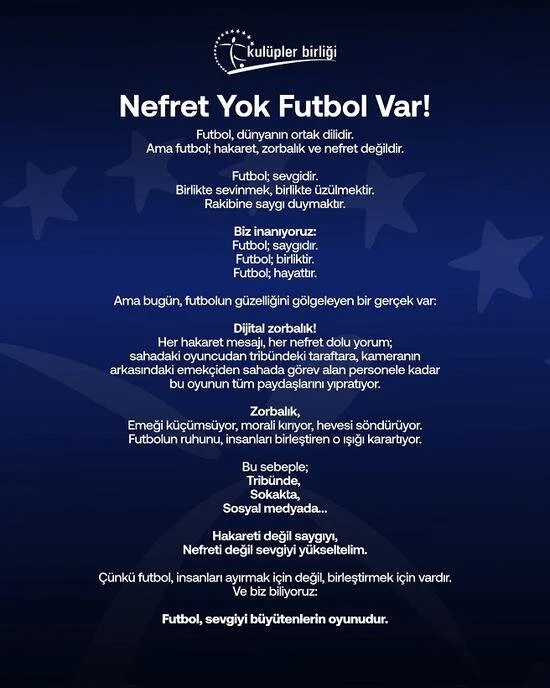Kulüpler Birliği Açıklama-1
