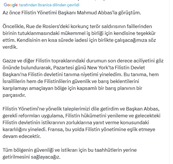 Macron Açıklama