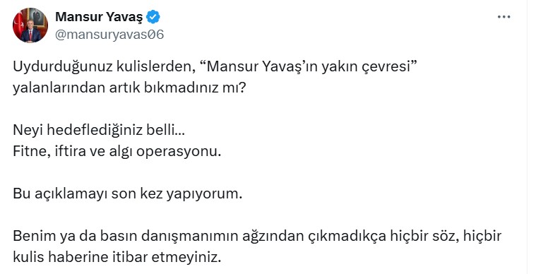 Mansur Yavaş İsti̇fa Yalanlama