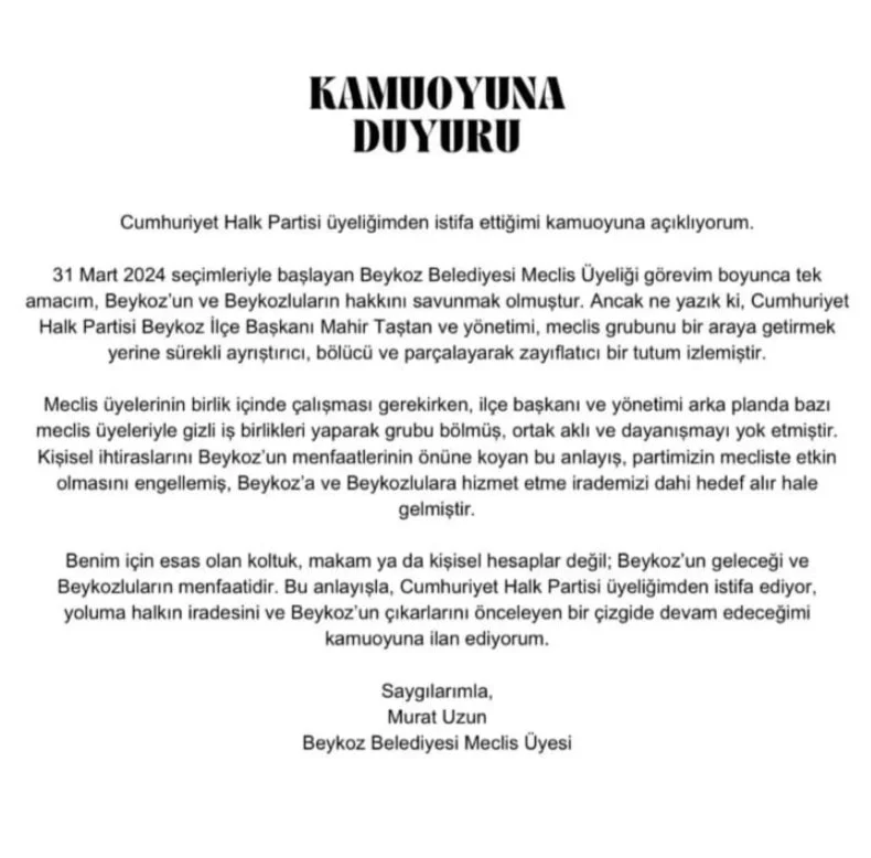 Murat Uzun Açıklama-1