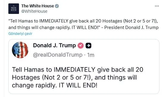 Trump Hamas Tweeti