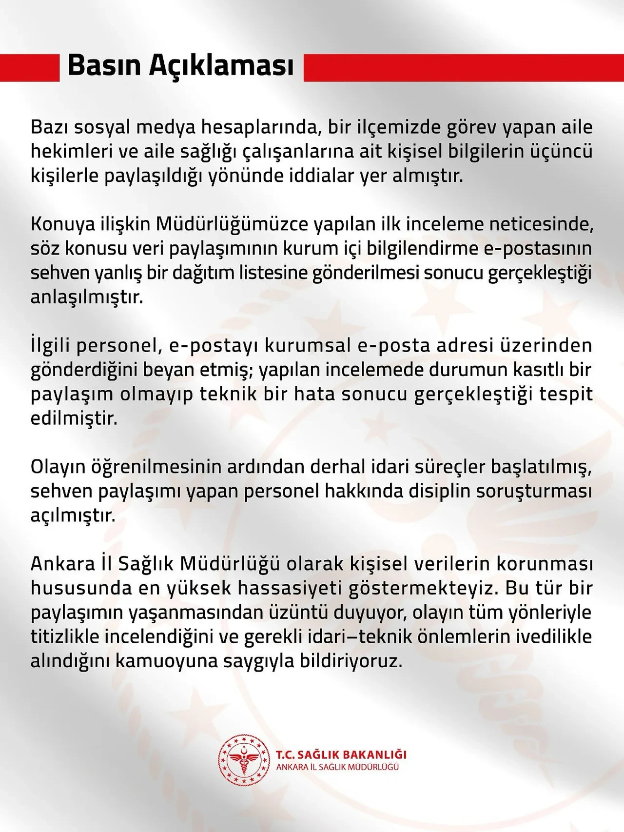 Ankara’da Veri Skandalı Aile Hekimlerinin Kişisel Bilgileri Sızdırıldı 2