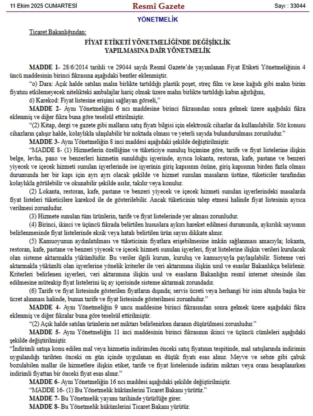 Bakanlık Harekete Geçti Etiket Oyununa Son! Tek Tek Denetlenecek