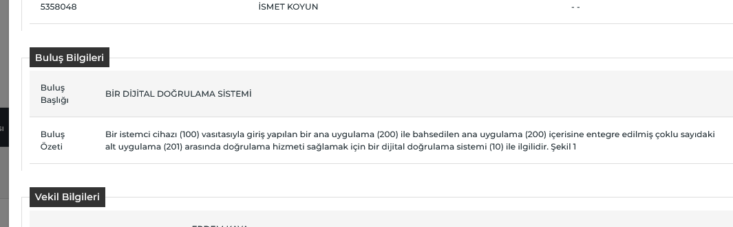 Buluş Bilgileri
