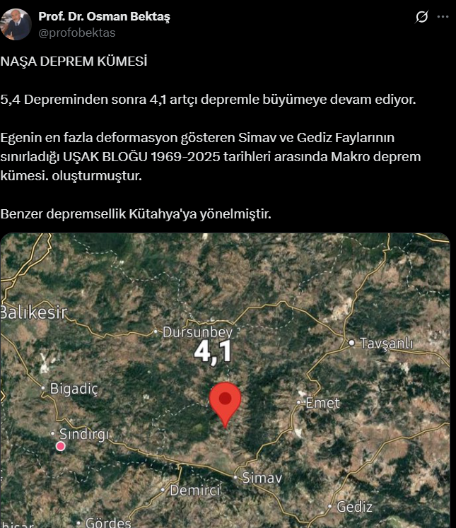 Deprem Uzmanından Kütahya Için Kritik Açıklama “Oraya Doğru Ilerliyor”