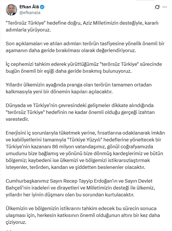 Efkan Ala Açıklama