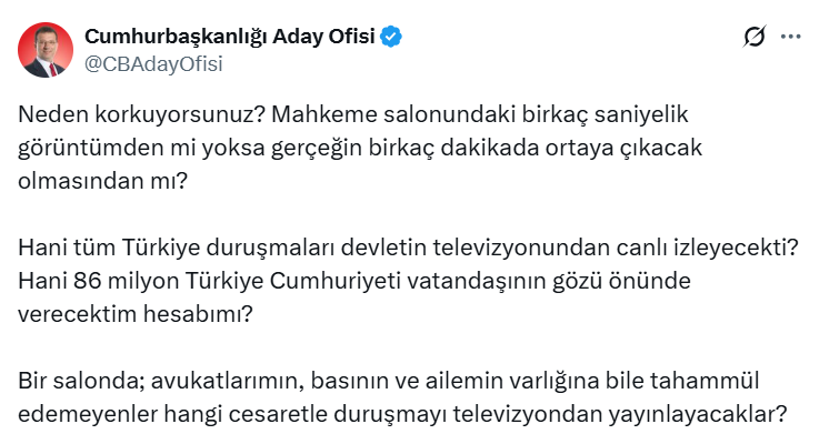 Ekrem İmamoğlu Duruşma Tepki