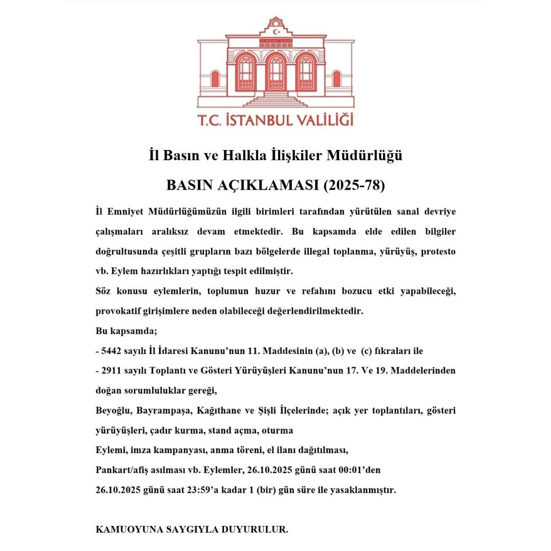 Istanbul Gösteri Yasağı