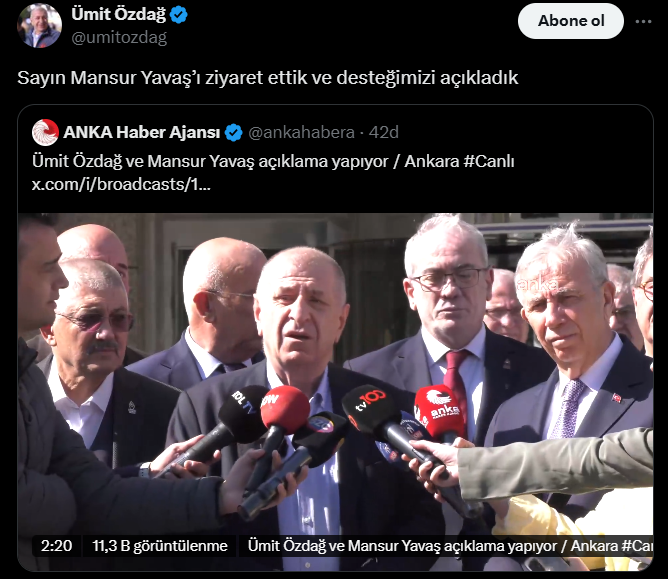 Mansur Yavaş Ümit Özdağ