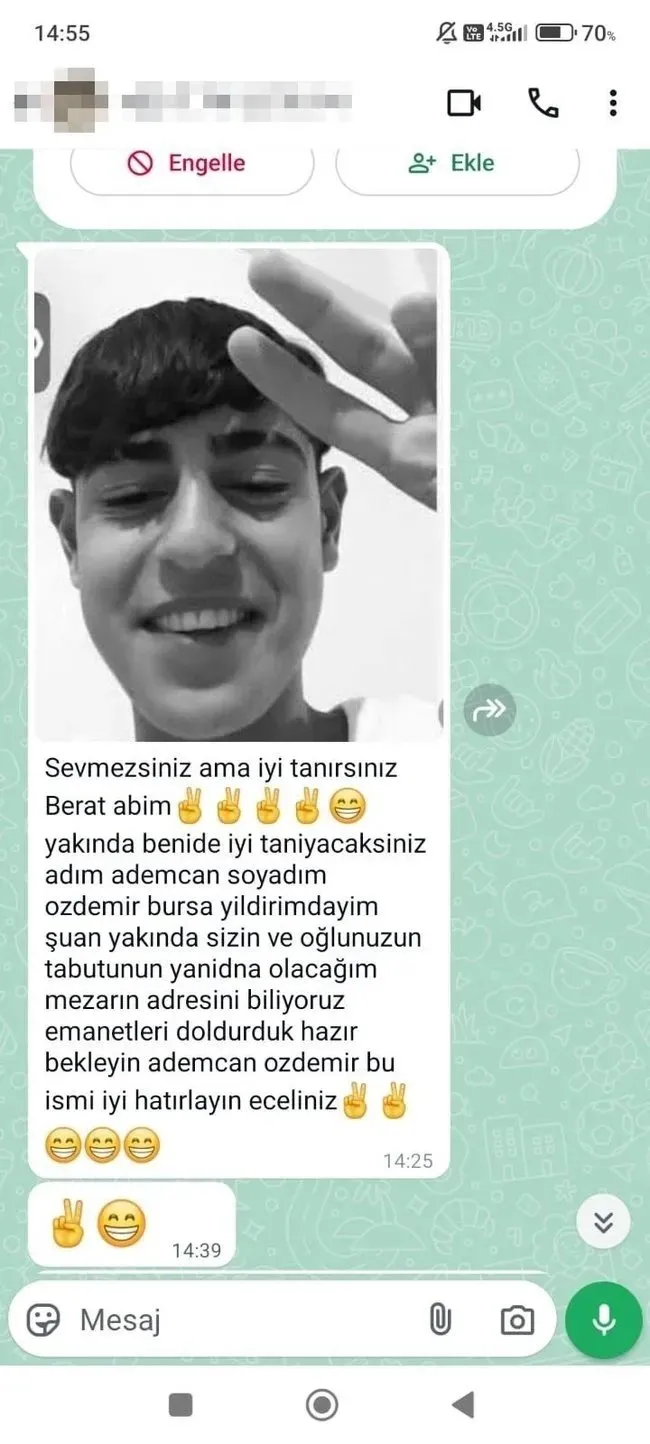 Minguzzi Davası Tehdit Mesajları