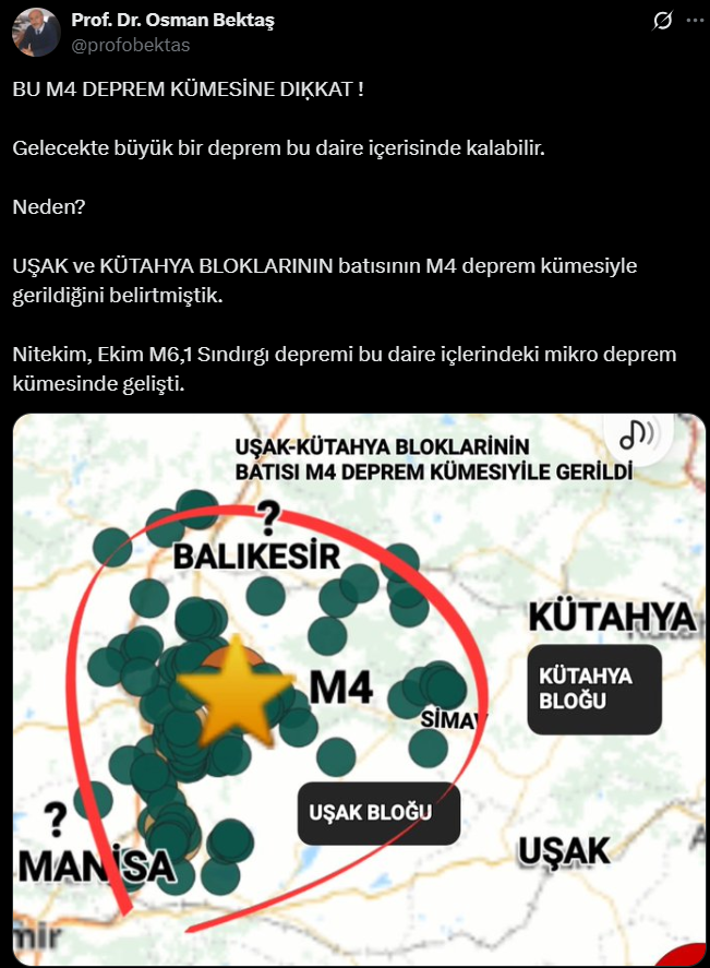 Osman Bektaş 4 Ili Işaret Etti, 7 Büyüklüğünde Deprem Uyarısı Yaptı1