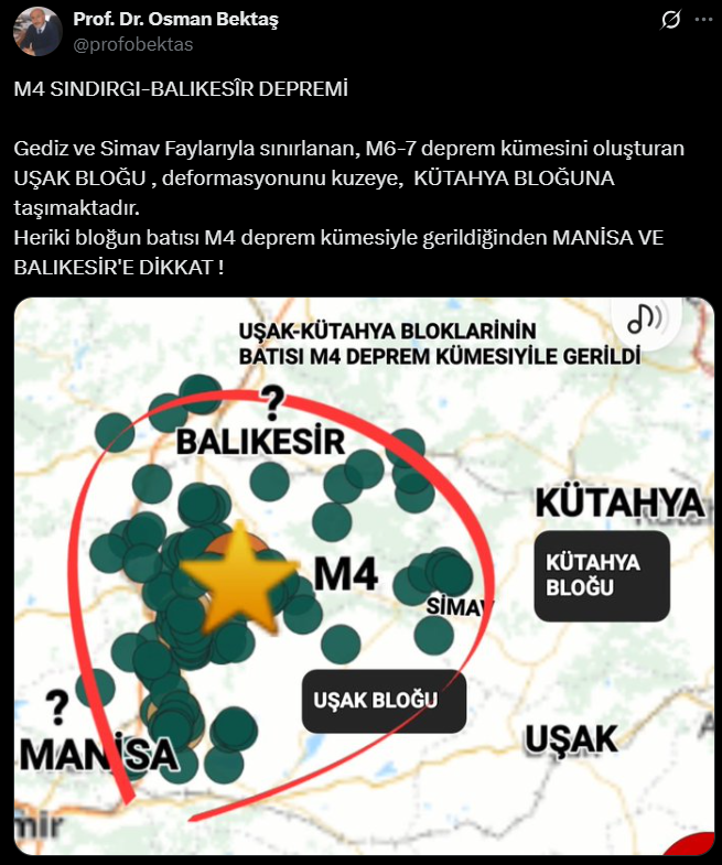 Osman Bektaş 4 Ili Işaret Etti, 7 Büyüklüğünde Deprem Uyarısı Yaptı2