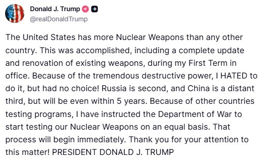 Trump Talimat Verdi Derhal Nükleer Silah Testlerine Başlayın 1