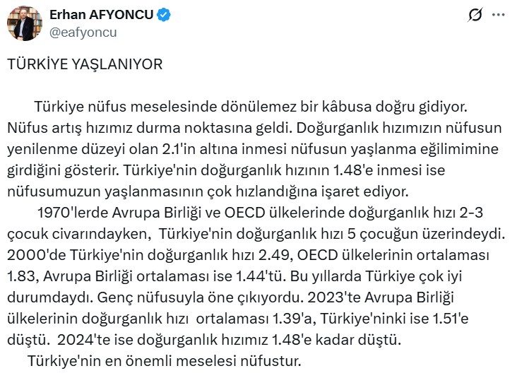 Türkiye Yaşlanıyor Erhan Afyoncu