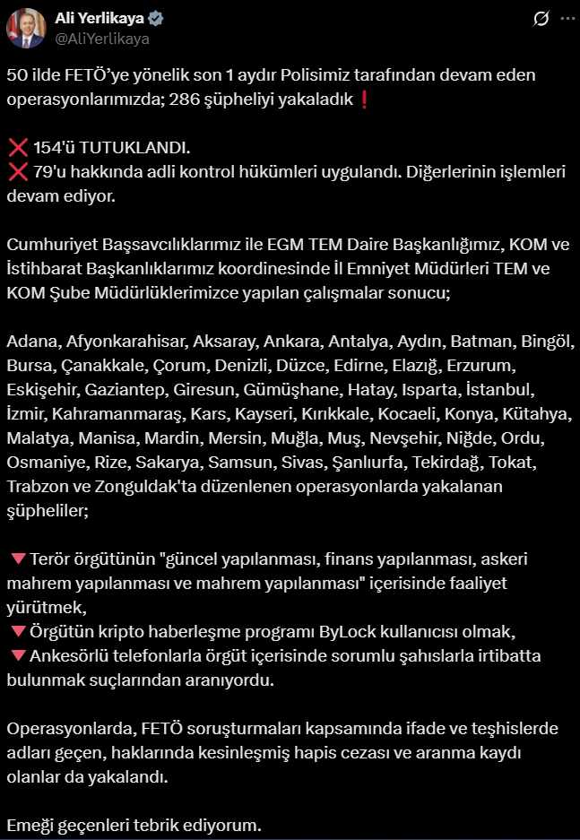 Ülke Genelinde Büyük Fetö Operasyonu 286 Şüpheli Yakalandı